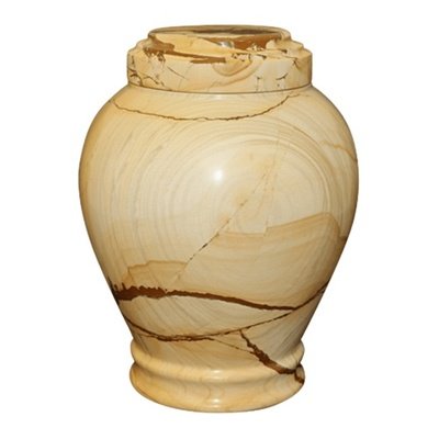 Embrace Teak Marble Cremation Urn